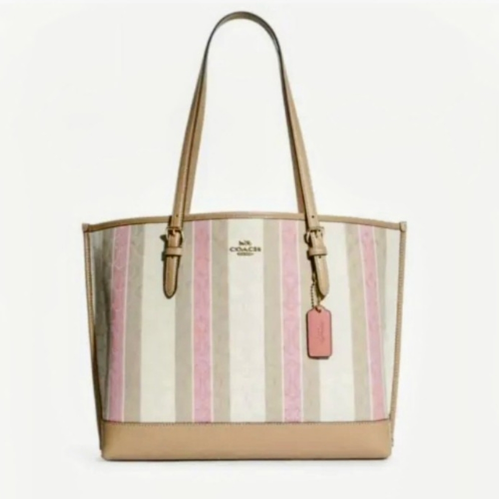 Mollie Tote In Signature Jacquard With Stripes